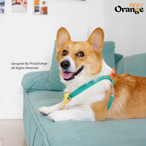 Picky Orange アイランドシリーズ ☆ Lサイズ ☆ 犬用胴輪 ■ 大型犬■フローラルパンダちゃん■ハンドメイド■首輪リード