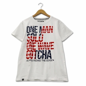 ガッチャ GOTCHA ロゴプリント コットン Tシャツ M ホワイト メンズ