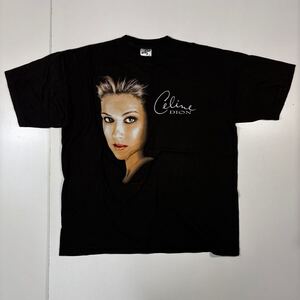 【XL】 美品 90s Vintage Celine Dion Print Tee Black 90年代 ヴィンテージ セリーヌ ディオン プリント Tシャツ ブラック F1236