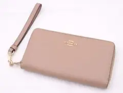 ◇COACH コーチ 長財布 アラウンドジップ ベージュ系