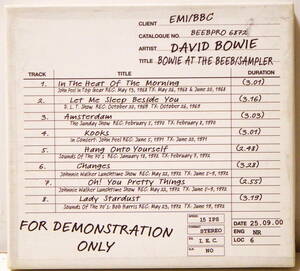 RARE ! 英国盤 プロモ サンプラー デヴィッド ボウイ PROMO ! DAVID BOWIE AT THE BEEB SAMPLER EMI/BBC BEEBPRO 6872 