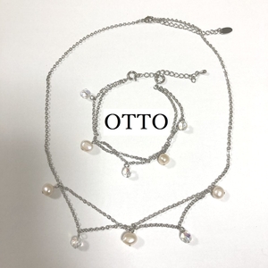 淡水パール アクセサリー 2点セット シルバー ネックレス ブレスレット otto オットー 結婚式