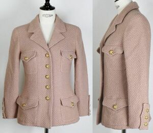 VINTAGE 96A CHANEL シャネル グリポア ツイード ジャケット 38 tweed jacket フランス製 b8285