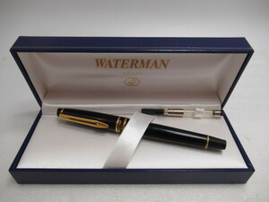 WATERMAN ウォーターマン 万年筆 ブラック ペン先 M フランス製 ケース付 USED