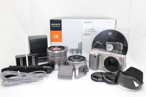 バッテリー2個付き■ソニー SONY α NEX-5 ダブルズームレンズキット ミラーレス一眼 E 16mm F2.8 + 18-55mm SEL16F28 SEL1855 #Z4306