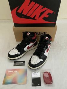 【送料無料】 NIKE AIR JORDAN 1 HIGH BLACK WHITE GYM RED ブラック/ホワイト/ジムレッド 555088 061 サイズ28cm 美品　付属品完備