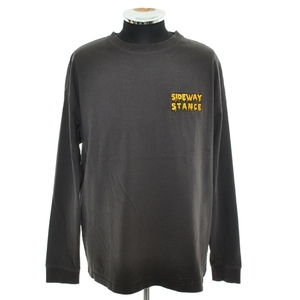 〇518151 ○長袖 Tシャツ SIDEWAY STANCE USA製コットン ロンT サイズM メンズ グレー