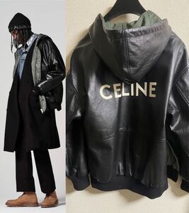 21ss celine オーバーサイズ レザージャケット セリーヌ エディスリマン hedi slimane leather jacket 46