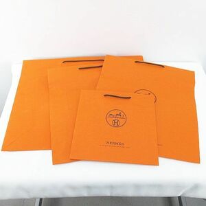 エルメス HERMES 4枚セット 紙袋 ショッパー ショップ袋 純正 付属品 ロゴ オレンジ系 その他