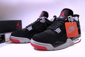 本物/2020年 NIKE AIR JORDAN4 RETRO OG BRED BLACK/FIRE RED 黒赤 US10/28cm 1使用のみ/ソールの減りほぼゼロの極美品 max95 1 dunk sb