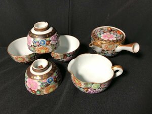 ☆中古☆ 九谷 煎茶 急須 金彩色絵鼻詰 花づくし