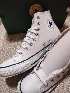 新品 未使用 CONVERSE ALL STAR HI レザー ホワイト 白 30cm コンバース オールスター ハイ メンズ 正規品 スニーカー 大きいサイズ