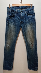 ★ KURO クロ Graphite Vintage Wash 07 ダメージ加工デニムパンツ size29 超美品 ビンテージ グラファイト 日本製 岡山