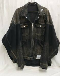 MAISON MIHARA YASUHIRO MMY DENIM JACKET ミハラヤスヒロ 24SS 変形 デニム ジャケット サイズ48 黒 ブラック A12BL021 店舗受取可