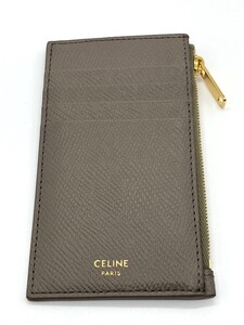 ▼【ITFVNYIWE5OR】CELINE セリーヌ レザー カードケース グレージュ