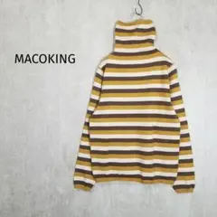 【タグ付き未使用】MACOKING【M】ボーダータートルニットトップスa4230