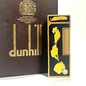 １円スタート dunhill ダンヒル ライター ガスライター ゴールド ローラー 喫煙具 ブラック