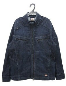 r2_3838k Dickies ディッキーズ ストレッチデニム シングル ライダースジャケット サイズLL