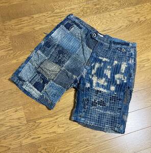 美品☆[KAPITAL] BORO SHORTS 襤褸 ボロ加工 インディゴショーツ ハーフパンツ XL 4 日本製 EK-432 キャピタル