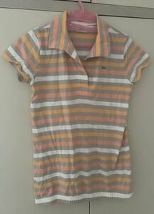 ●レディース　ラコステ　半袖ポロシャツ　綿　オレンジ系　サイズ40 （90）