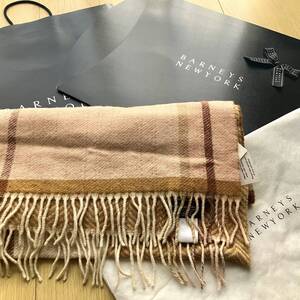 値下げ中！BARNEYS NEW YORKカシミヤ入りチェック大判マフラー