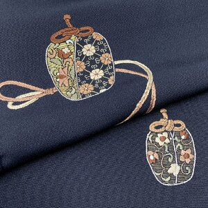 着物月花 総刺繍 夏目 茶道具 付下げ 未使用品 正絹 金糸 ガード加工 ki3094