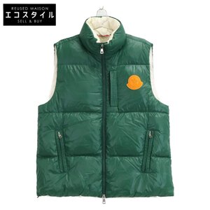 美品/国内正規 MONCLER GENIUS モンクレール ジーニアス 2 NAMBOUR ビックロゴパッチ ダウン ベスト 1 グリーン メンズ