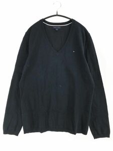 TOMMY HILFIGER トミーヒルフィガー Vネック ニット セーター sizeL/ネイビー ◇■ ☆ djd0