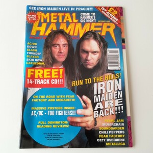 METAL HAMMER OCTOBER 1995/メタルハマー/ポスタ― AC DC/FOO FIGHTERS/IRON MAIDEN BLAZE BAYLEY/MEGADETH/SLAYER/OZZY/METALLICA