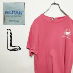 USA古着 gildan Tシャツ　半袖　Lサイズ ピンク　カニ　グラブ