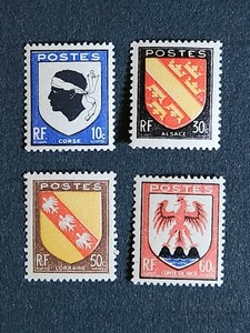 フランス 1946年 紋章 4種完 NH 