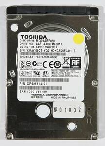 動作保証★HDD 2.5インチ内蔵 500GB 東芝 TOSHIBA MQ01ABF050★032