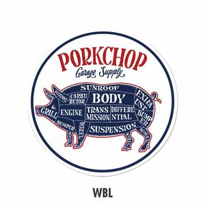 送料90円　PORKCHOP サークル ステッカー [KGPC065]　ポークチョップ　WBL