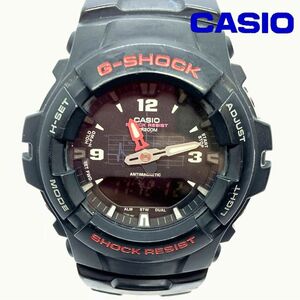 【可動品】CASIO カシオ G-SHOCK 腕時計 G-100(5158) 20気圧防水 アナデジ ブラック バックライト点灯確認済 専用箱付属