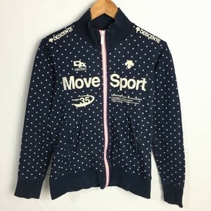 DESCENTE　move sport　デサント　レディースM　スポーツブルゾン　ジャージ　　ダークネービー　水玉模様　管NO.A5-29