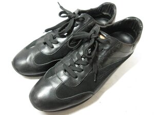 美品 【ルイヴィトン LOUIS VUITTON】 モノグラム レザー×スエード ローカットスニーカー 紳士靴 (メンズ) size7.5 ブラック □30MZA6566