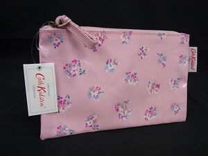 ■極美品■ Cath Kidston キャスキッドソン コーティングキャンバス フラワー 花柄 ポーチ マルチケース 小物入れ ピンク系 DE8975