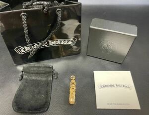 正規品 CHROME HEARTS クロムハーツ 22k ケルティック ローラー ペンダント トップ パヴェダイヤイエローゴールド 美品 k22 YG