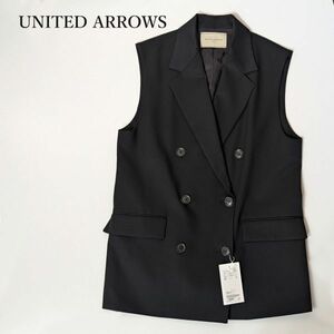 【新品・未着用】ユナイテッドアローズ UNITED ARROWS 黒 ウール テーラード ベスト 241112-11