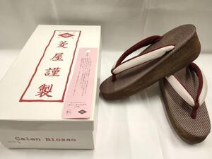 平和屋着物■新品　和装小物　菱屋　Calen Blosso　カレンブロッソ　カフェ草履　鼻緒：桜色　逸品　未使用　AAAP6498uw