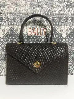 【良品】BALLY バリー キルティング ターンロック ハンドバッグ ブラウン