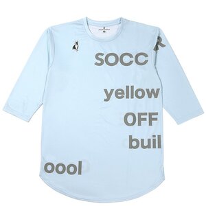 soccer junky (サッカージャンキー) ロング丈 七分袖 ワークアウト シャツ (M) S.BLUE SJ22A07 | futsal フットサル ブルー プラシャツ