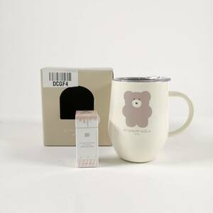 【未使用】【2セット】STAINLESS MUG クーリアモコモカ (CREAM) 0.32RI＋ XIXI 透明ジェリーリップ (白桃) マグカップ リップ (#DCGF4)