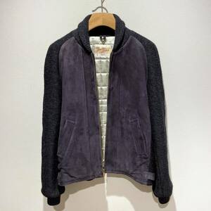 【送料無料】【定価14.7万】TENDERLOIN テンダーロイン T-WORKLONG JKT Q XS シープスキン スエード レザー ニット ジップ ジャケット