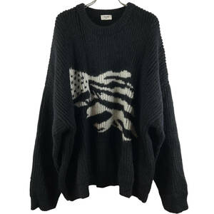 Celine(セリーヌ) BOXY FLAG SWEATER IN MOHAIR KNIT (black)