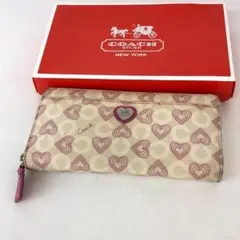 COACH コーチ ラウンドファスナー 長財布 ベージュ レディース ブランド