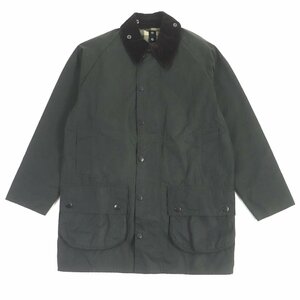 美品□Barbour バブアー 2002414 MWX0017SG19 BEAUFORT 襟コーデュロイ オイルドジャケット カバーオール グリーン 36 正規品 メンズ