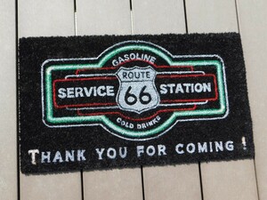 【アメリカン コイヤーマット】※《ROUTE66・ネオンサイン》　玄関マット　アメリカン雑貨