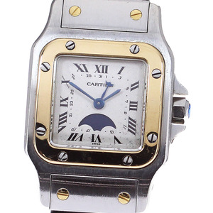 カルティエ CARTIER W20008C4 サントスガルベ SM YGコンビ ムーンフェイズ クォーツ レディース 内箱・保証書付き_821438