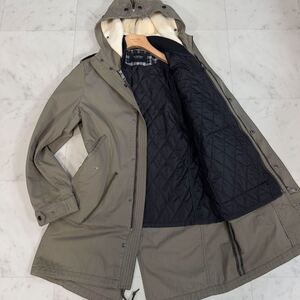 バーバリーブラックレーベル BURBERRY BLACK LABEL モッズコート M-51 Lサイズ ミリタリー カーキ ボア ノバチェック インナー着脱可能